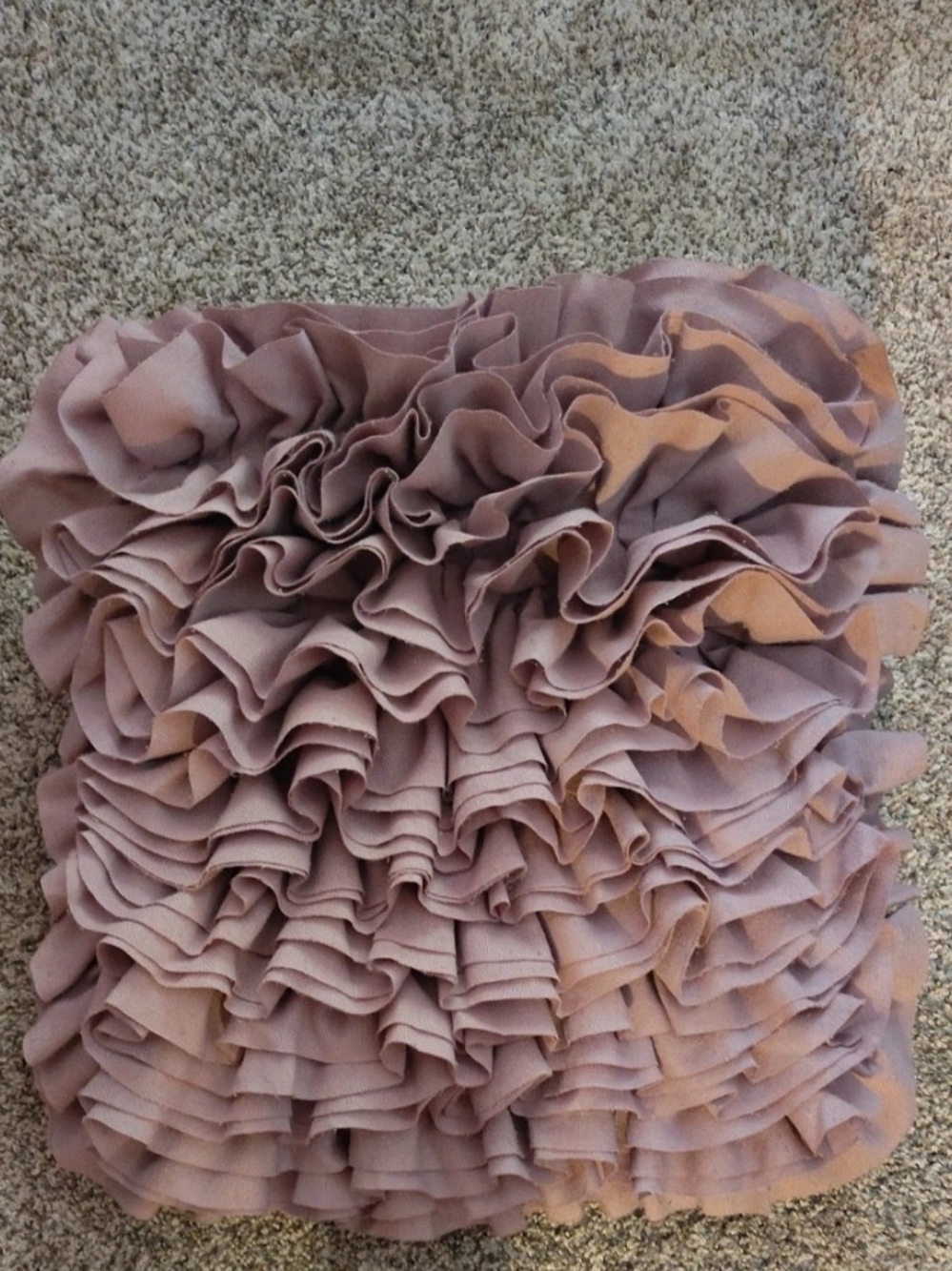 Ruffled Layered Accent Pillow - Dusty Rose